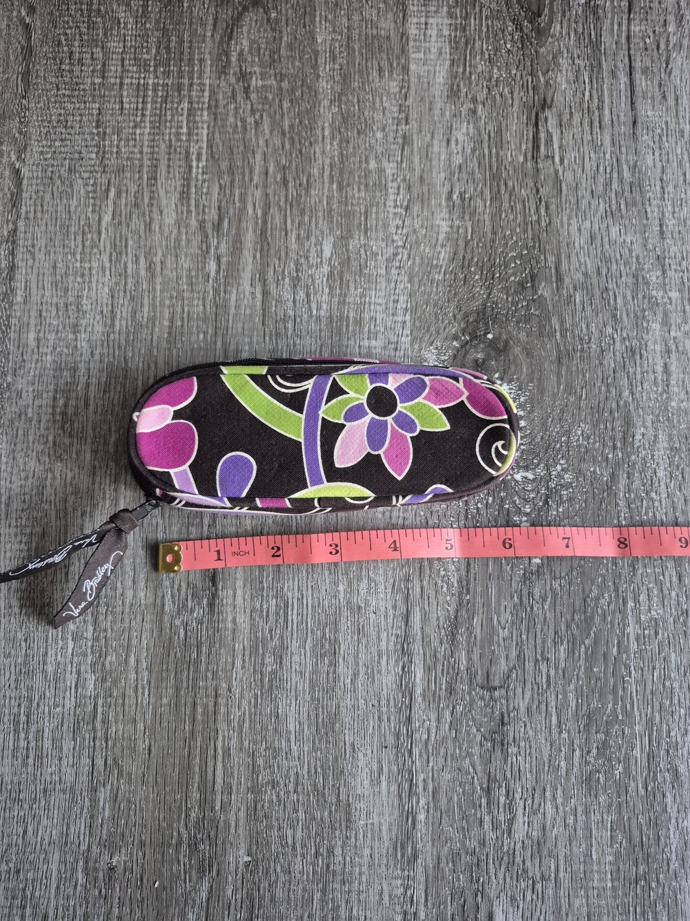 Vera Bradley Brown Floral Eyeglass Case with Purple, Pink & Green Accents